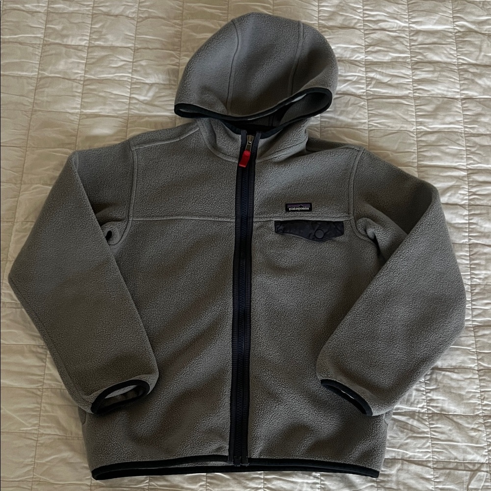 Patagonia Synchilla Gray Fleece zipper Medium Boys youth 10